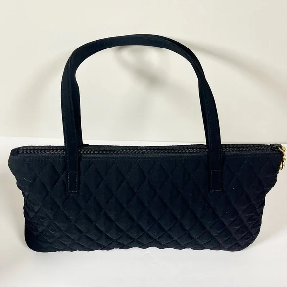 Vera Bradley Black Quilted Shoulder Handbag Tote – Everyday Classic Bag - Picture 10 of 10